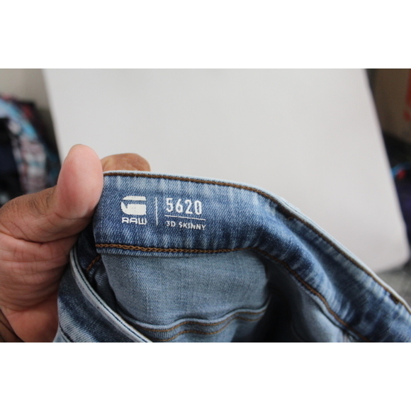 G-Raw Men Blue Jeans 5620 3D Skinny Casual Size 34X33 - Picture 3 of 10